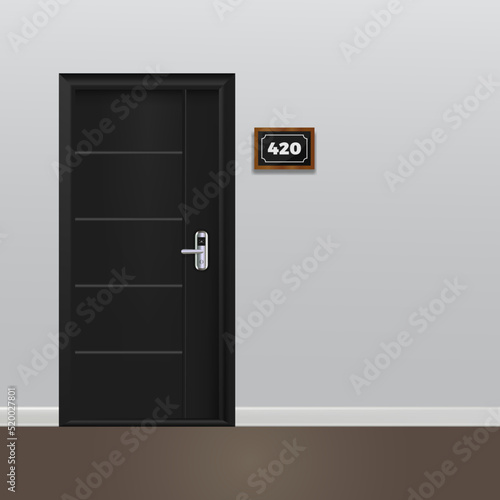 Hotel room door closed design vector illustration