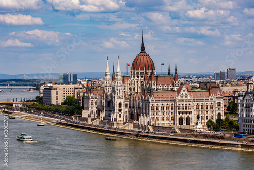 The city of Budapest with the parliament building 