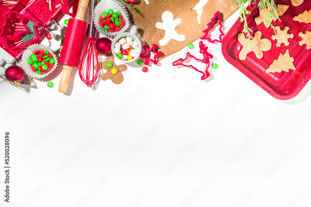 Christmas gingerbread cooking background