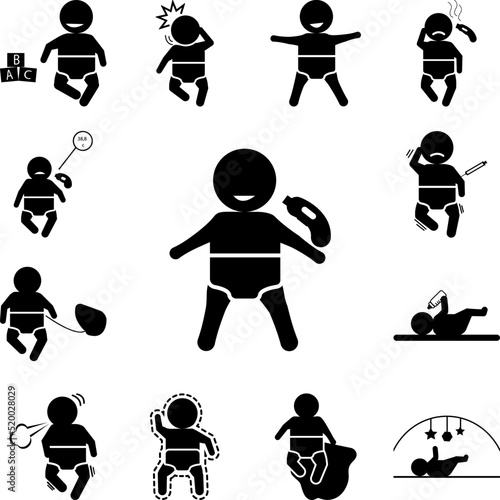 measure baby temperature icon in a collection with other items