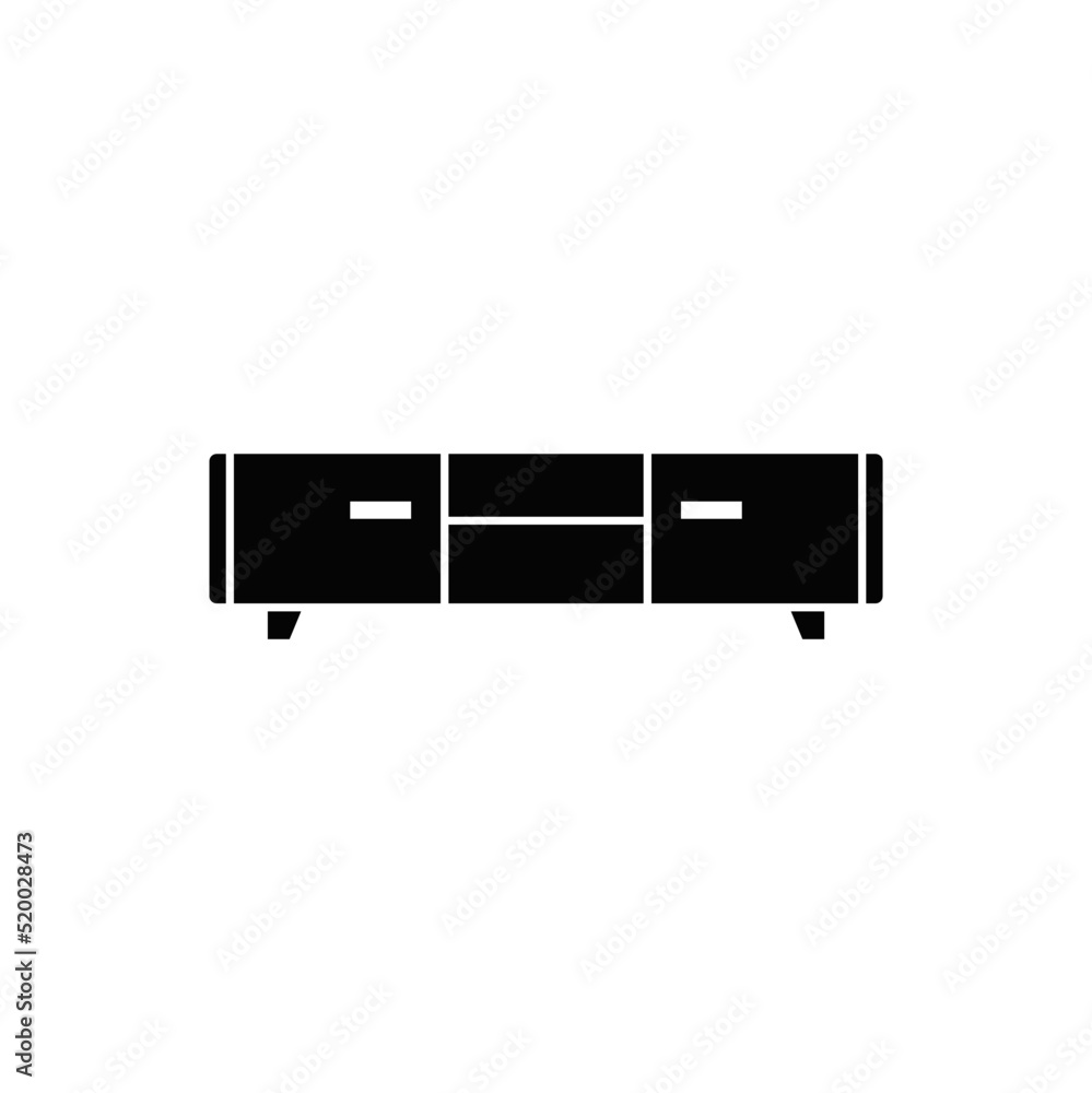 sideboard icon in black flat glyph, filled style isolated on white background sideboard icon in black flat glyph, filled style isolated on white background