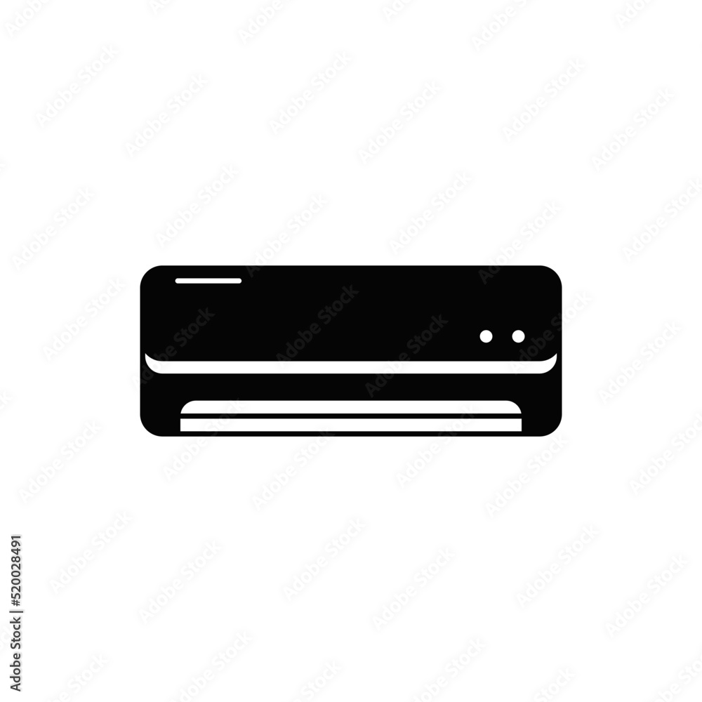 Indoor Air Conditioner icon in black flat glyph, filled style isolated on white background Indoor Air Conditioner icon in black flat glyph, filled style isolated on white background