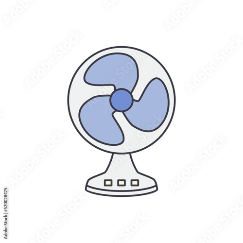 Air fan icon in color, isolated on white background 