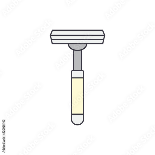 Manual shaving razor blade icon in color, isolated on white background 
