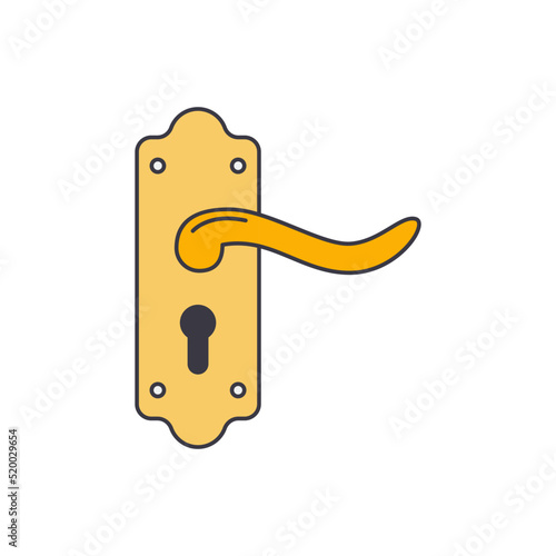 door knob icon in color, isolated on white background 