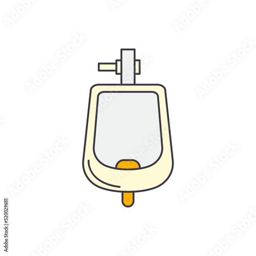 Urinal Toilet icon in color, isolated on white background 