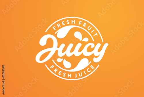 Fruit Juice Fresh sticker emblem logo design vector template