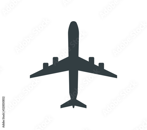 Airplane vector silhouette icons set for web design illustration, image - Black and white trace image contour of plane aircraft for tourism, travel, holiday, trip symbol and icon - Fly, jet, airbus