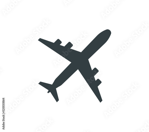 Airplane vector silhouette icons set for web design illustration, image - Black and white trace image contour of plane aircraft for tourism, travel, holiday, trip symbol and icon - Fly, jet, airbus