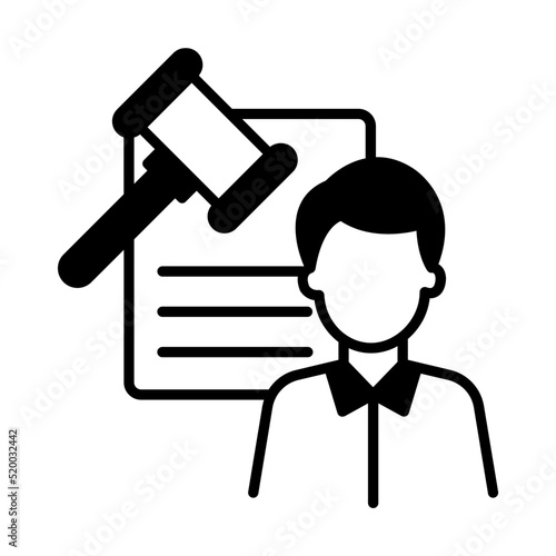 public prosecutor Vector Icon Design, Law Firm and Legal institutions Stock illustration, litigator Concept