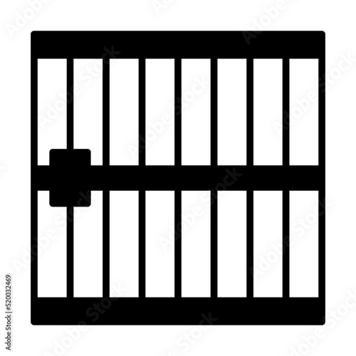 Correctional facility Gate Symbol, Jail Bars Vector Icon Design, Law Firm and Legal institutions Stock illustration, Prison Concept