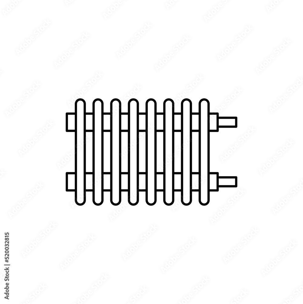 Warm house radiator icon in line style icon, isolated on white background