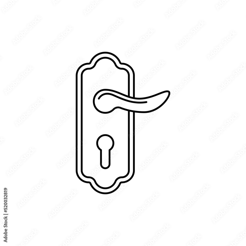 door knob icon in line style icon, isolated on white background door knob icon in line style icon, isolated on white background