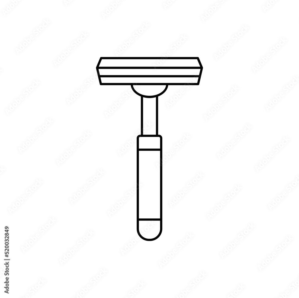 Manual shaving razor blade icon in line style icon, isolated on white background Manual shaving razor blade icon in line style icon, isolated on white background