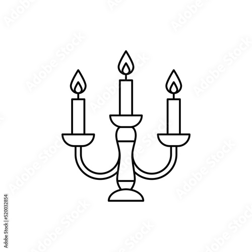 candelabra icon in line style icon, isolated on white background