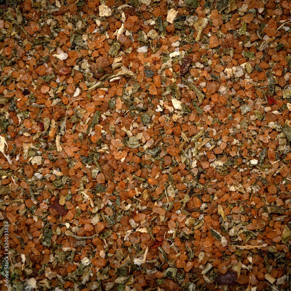 Salt with spices. Background image. Texture of salt with spices Salt with spices. Background image. Texture of salt with spices