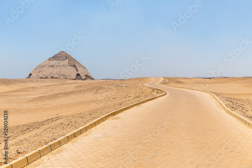 Dashur, Egypt; August 24, 2022 - The Bent Pyramid of Sneferu, Dashur, Egypt.