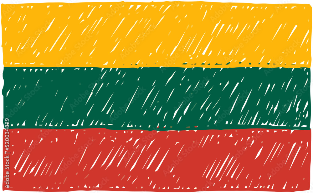 Obraz premium Country Flag Pencil or Marker Sketch Vector