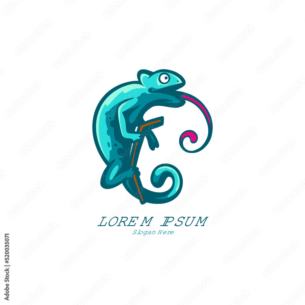 Cameleon Animal Character Logo Cameleon Animal Character Logo