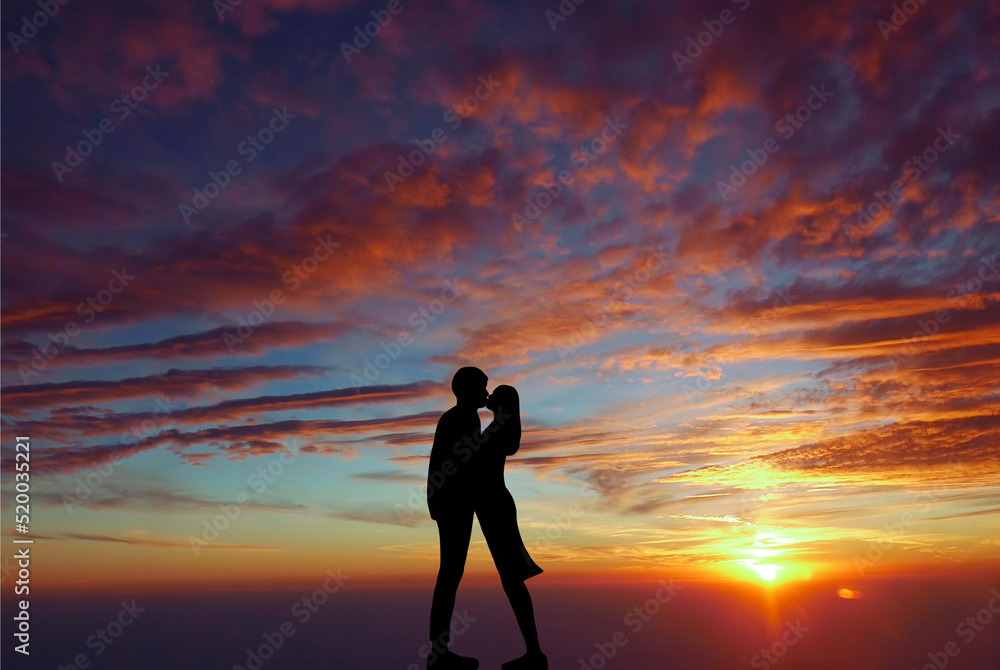 Couple in sunset background