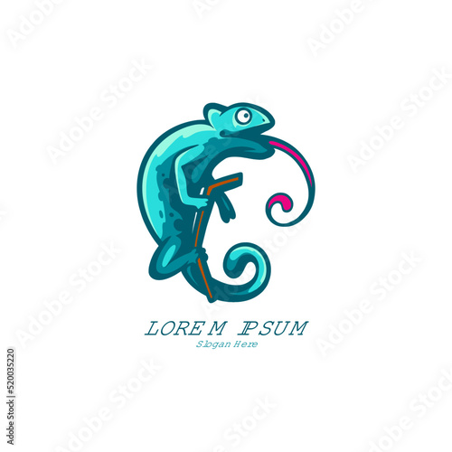 Cameleon Animal Character Logo