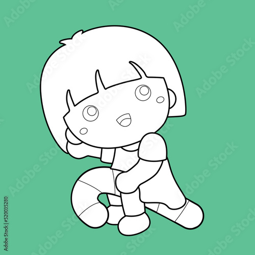 Candyland Little Girl Digital Stamp