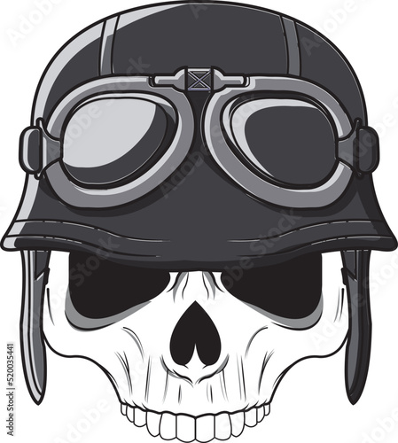 skull wearing sunglasses retro helmet