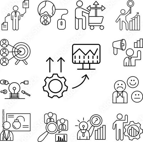 Gear computers demand icon in a collection with other items