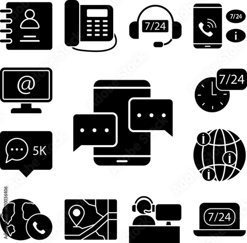 Smartphone chat bubbles icon in a collection with other items