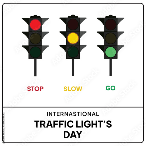 International Traffic Light Day. August 5th. Templates for background, banner, card, poster with text inscription.
