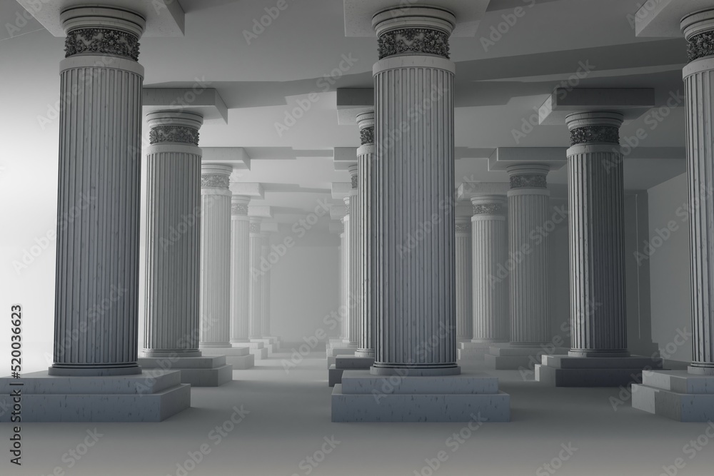 ギリシャ風の柱のある建築 背景素材 ギリシャ風の柱のある建築 背景素材