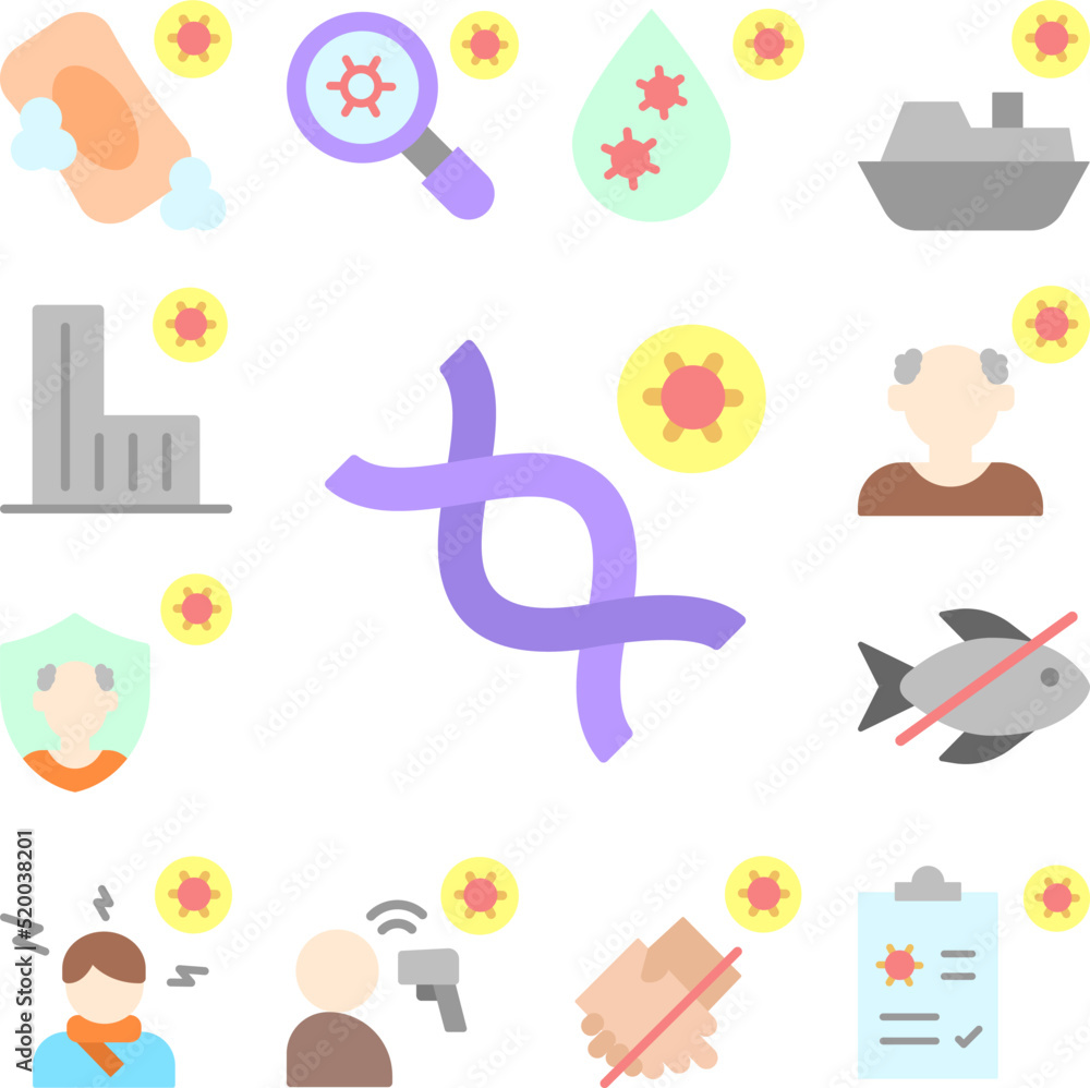 Fototapeta premium Dan, coronavirus icon in a collection with other items