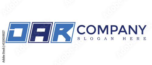 DAR three Letter Rounded rectangle boxes shape element symbol digital initial technology Media business  logo design, Vector Template