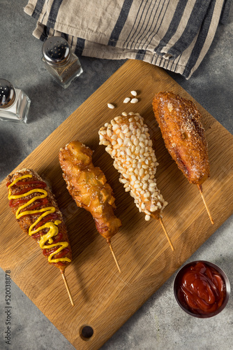 Obraz na płótnie Homemade Fried Korean Corn Dog