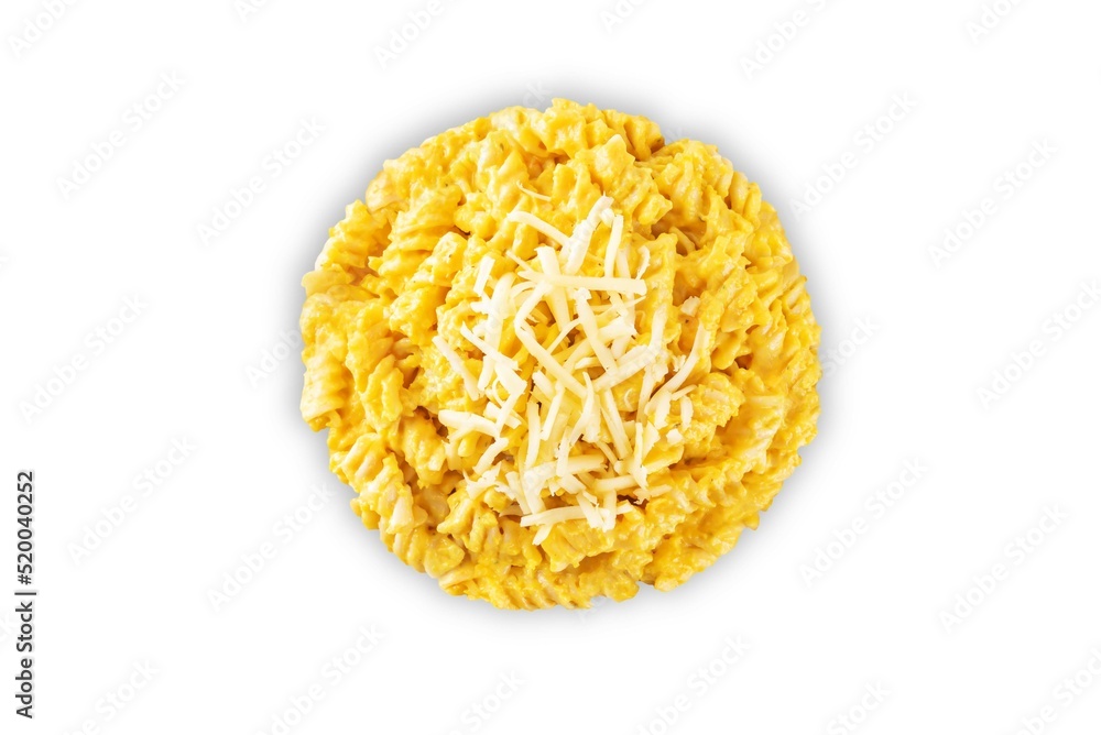 Fototapeta premium Pumpkin cream sauce pasta on a white isolated background