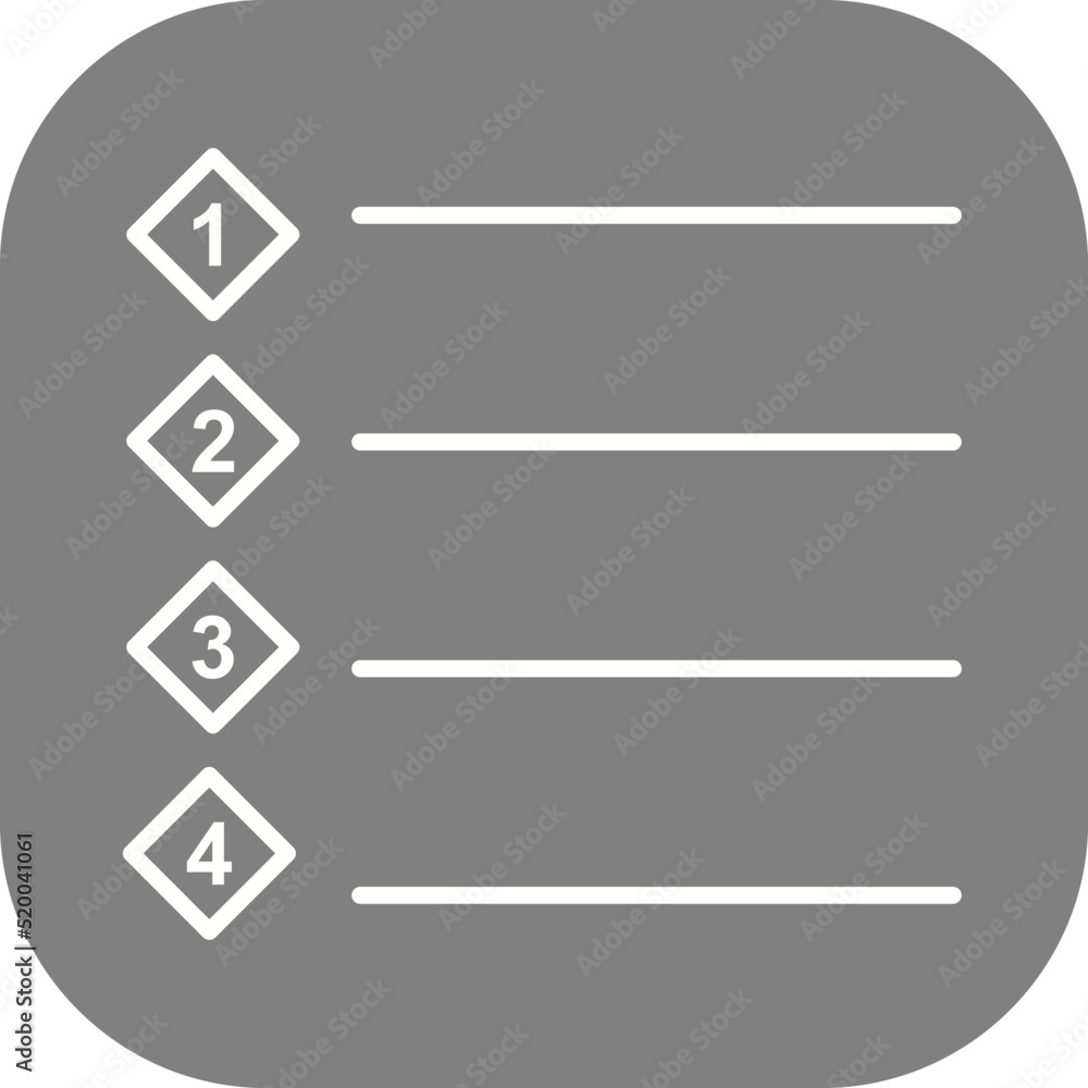 Unique Numbered list Vector Icon Unique Numbered list Vector Icon