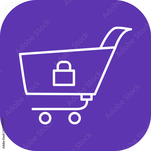 Unique Locked Cart Vector Icon