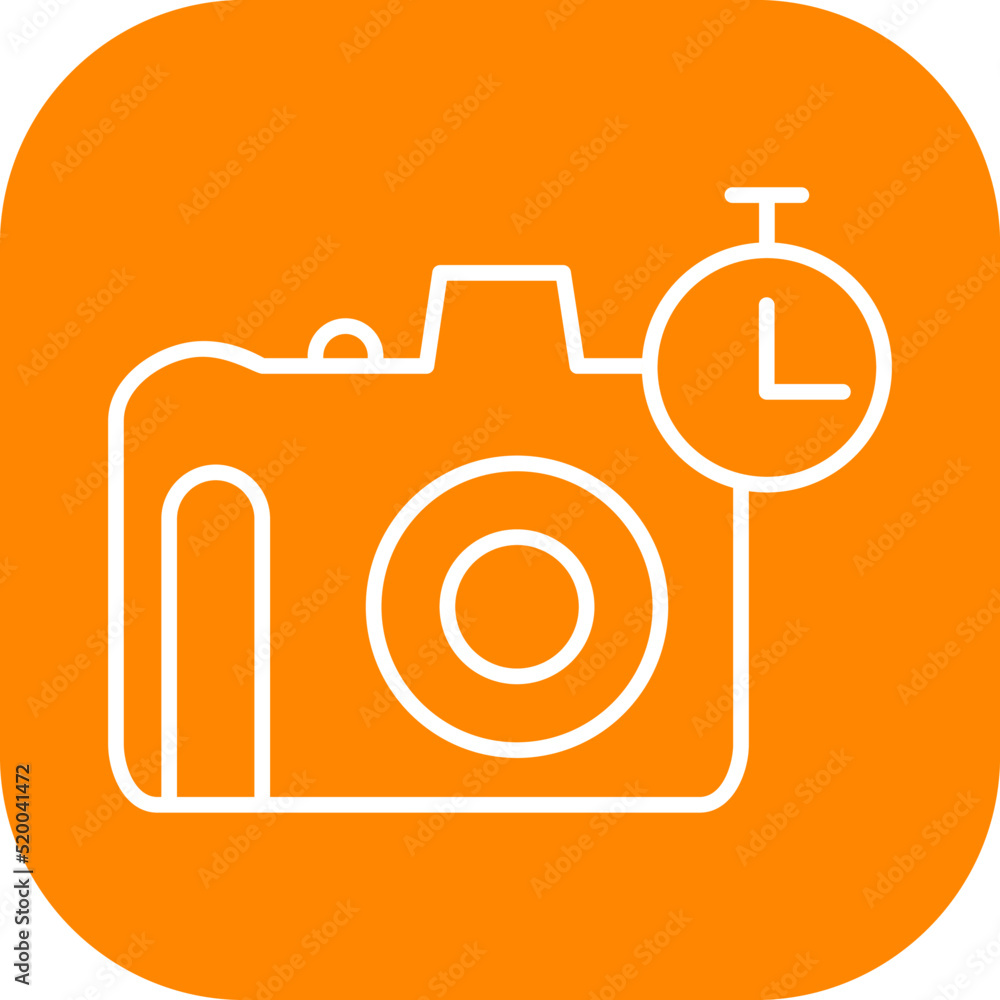 Unique Timer on Camera Vector Icon Unique Timer on Camera Vector Icon