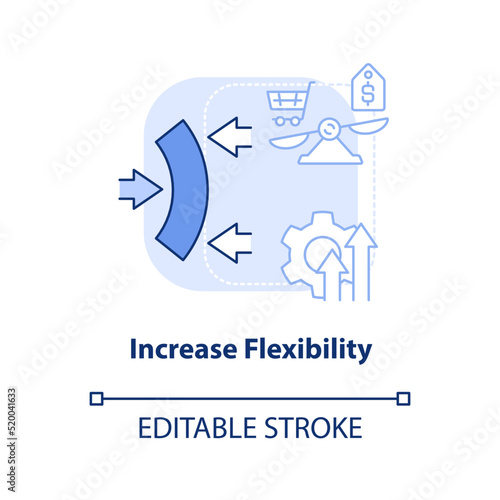 Increase flexibility light blue concept icon. Addressing covid impact on logistics abstract idea thin line illustration. Isolated outline drawing. Editable stroke. Arial, Myriad Pro-Bold fonts used
