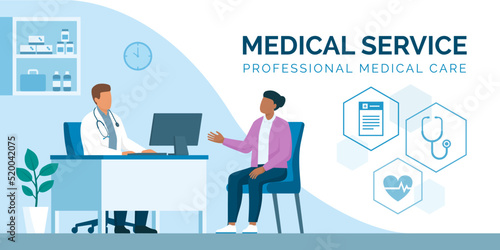 Doctor and patient talking in the office