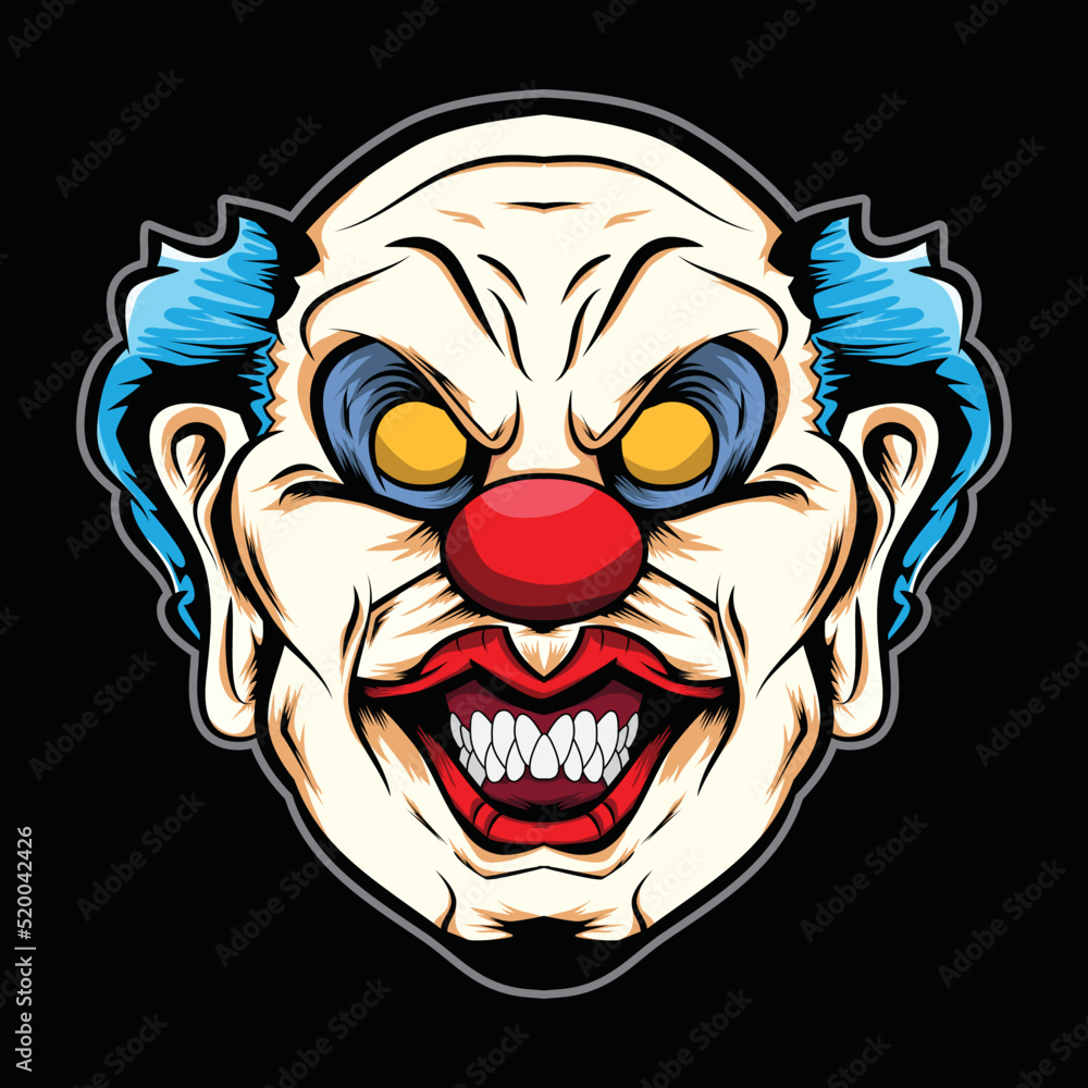 Obraz premium scary angry clown mask horror