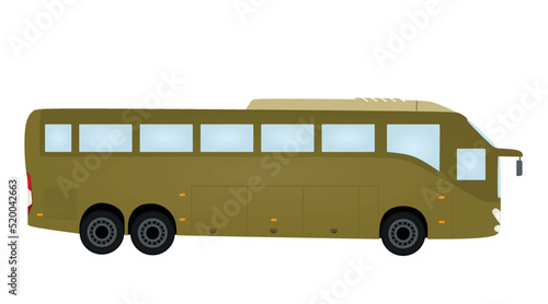 Brown tourist bus. vector illustration