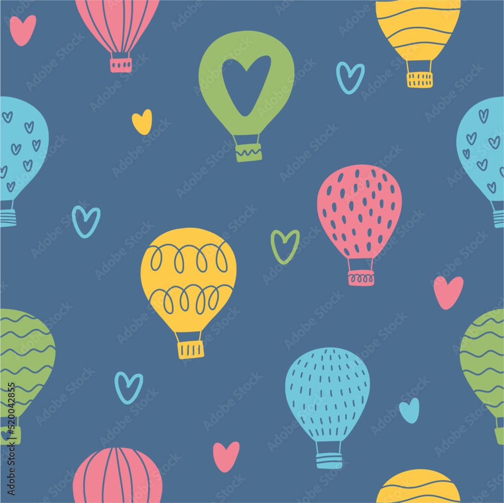 Children's hand-drawn balloon pattern