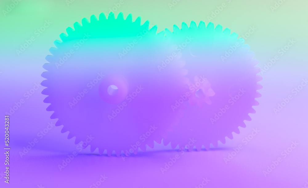 Blue and purple gears on the colorful background - compilation, concept, abstract. Blue and purple gears on the colorful background - compilation, concept, abstract.