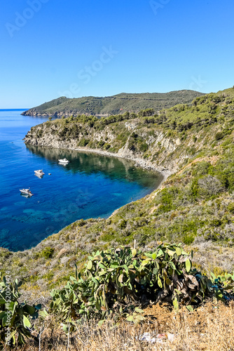 Capoliveri, Norsi, Elba, Bucht, Golfo Stella, Capo Norsi, Felsen, Strand, Küste, Küstenstrasse, Insel, Segelschiffe, Wassersport, Toskana, Toskanischer Archipel, Sommer, Italien