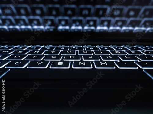 Backlit Keyboard Reflection Tech Background