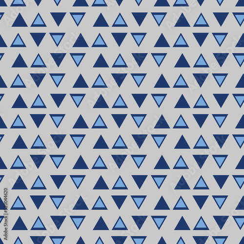 blue triangles with grey background seamless repeat pattern