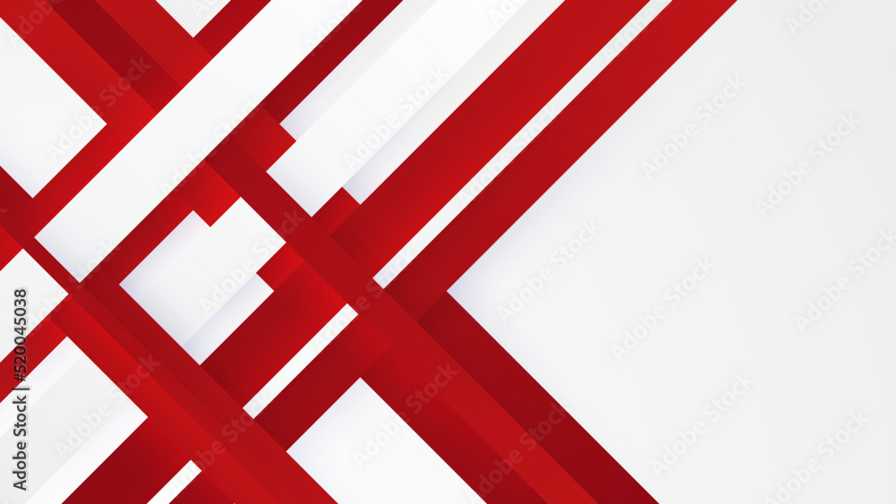 Obraz premium Modern geometric abstract red and white background