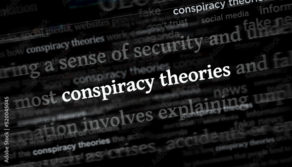 Headline titles media with Conspiracy theories 3d illustration Headline titles media with Conspiracy theories 3d illustration
