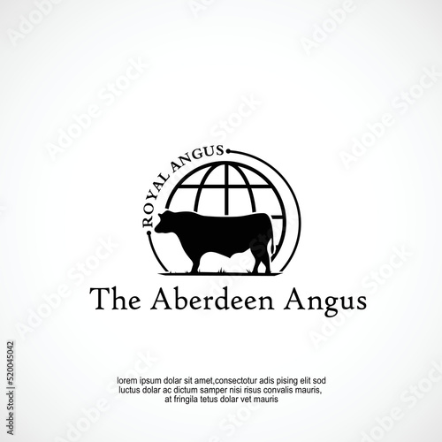 black angus cattle farm logo idea